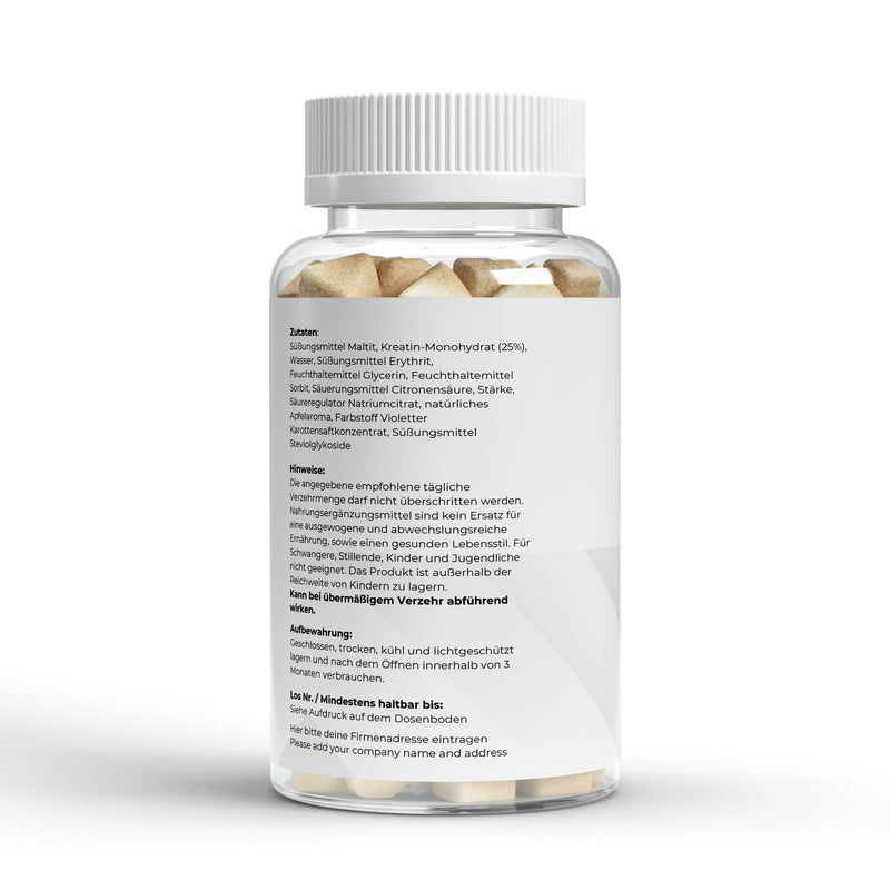 Creatine Gummies Vegan Sugar-Free (90 pcs) - Puravitale Labs