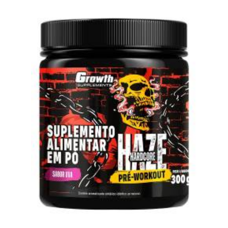 Pré-Treino Haze Hardcore 300g - Growth Supplements - Puravitale | 54.513.279 William Luis Euzebio Martins