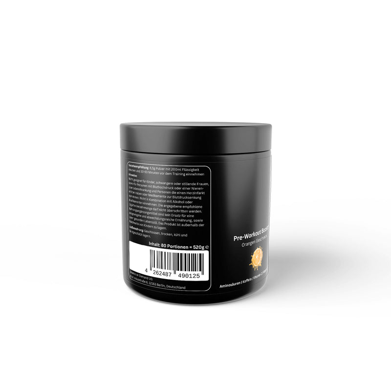 Pre-Workout Booster Orange (520g) - Puravitale Supplements