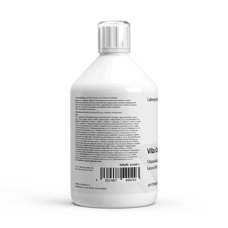 Vita Complete PLUS+ Vegan Shots Fresh Orange (500ml) - Puravitale Labs