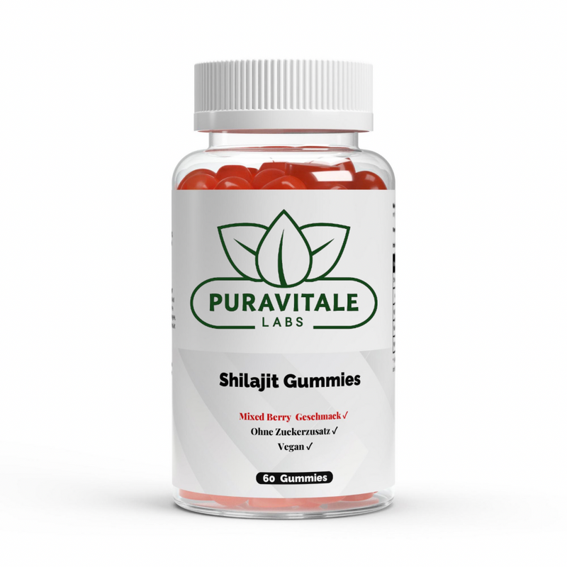 Shilajit 1000mg + C, B6, B12 Gummies (60 pcs) - Puravitale Labs