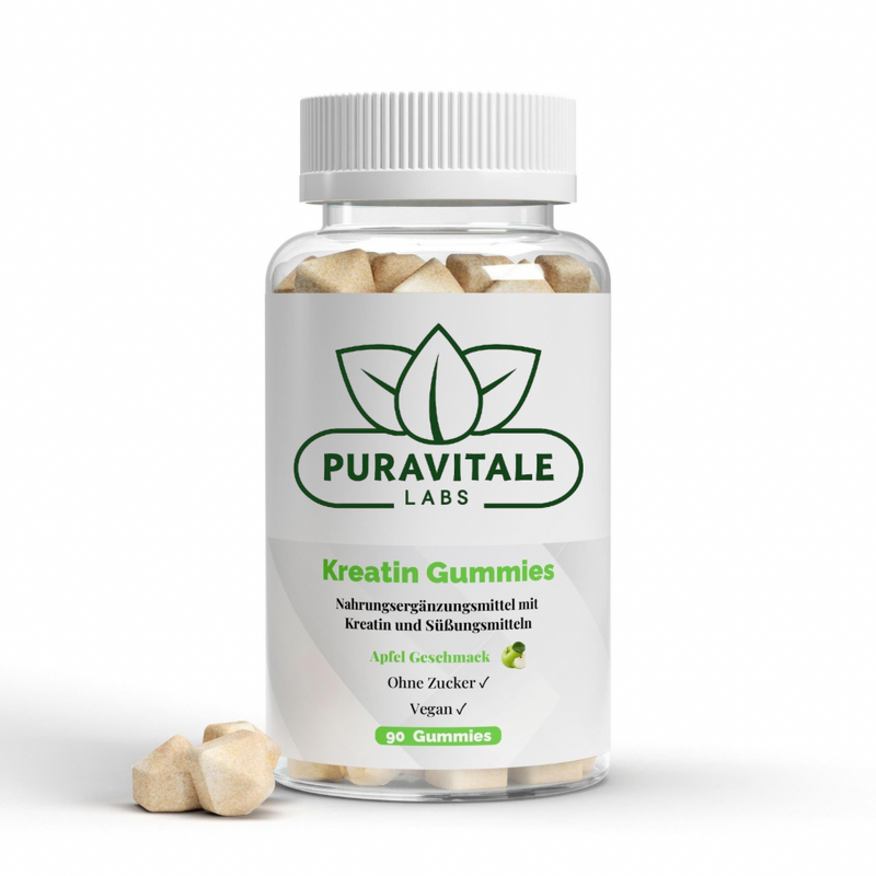 Creatine Gummies Vegan Sugar-Free (90 pcs) - Puravitale Labs