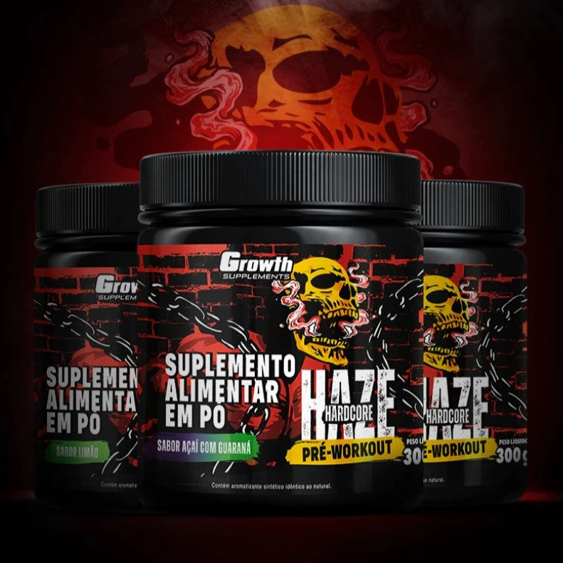 Pré-Treino Haze Hardcore 300g - Growth Supplements - Puravitale | 54.513.279 William Luis Euzebio Martins