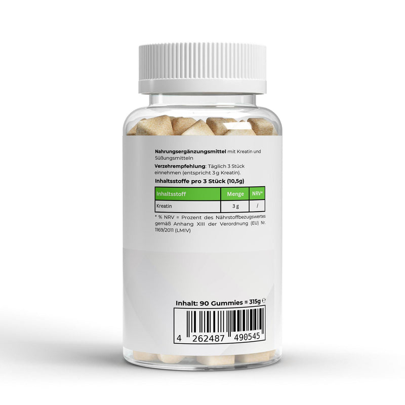 Creatine Gummies Vegan Sugar-Free (90 pcs) - Puravitale Labs